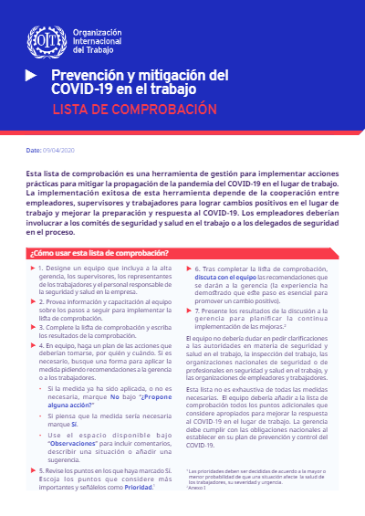 PREVENCIÓN Y MITIGACIÓN DEL COVID-19 EN EL TRABAJO